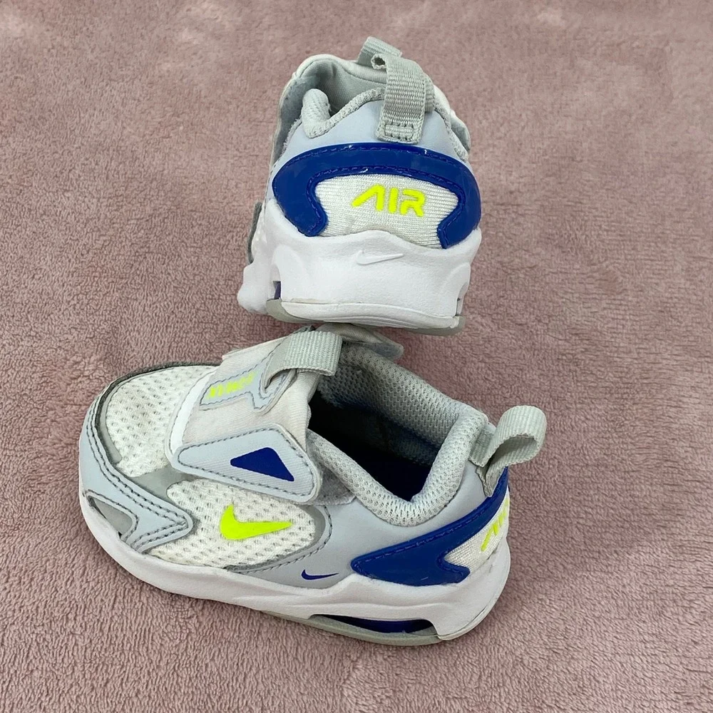Nike Air Max Excee TD Baby Sneakers White Grey Volt Blue CW1629-004 Size 3C‎